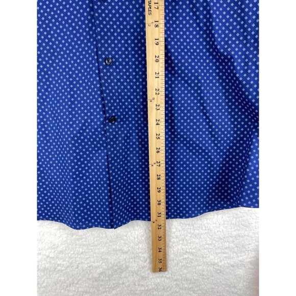 Michael Kors Shirt Men’s XL 17.5 34/35 Blue Dot Slim Fit‎ Button Up - Picture 4 of 6